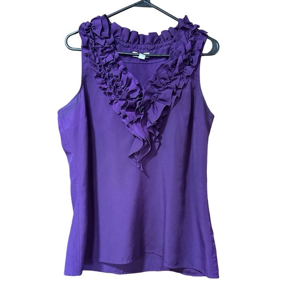 New York & Co. Purple ruffle blouse - Picture 1 of 3